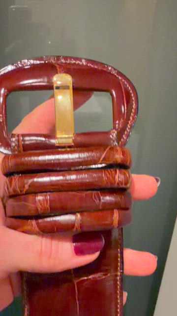 Loewe | Accessories | Loewe Cognac Alligator Wide Belt With  display picture 3