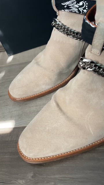 AMIRI | Shoes | Amiri Beige Ankle Boots With Chain And  display picture 2