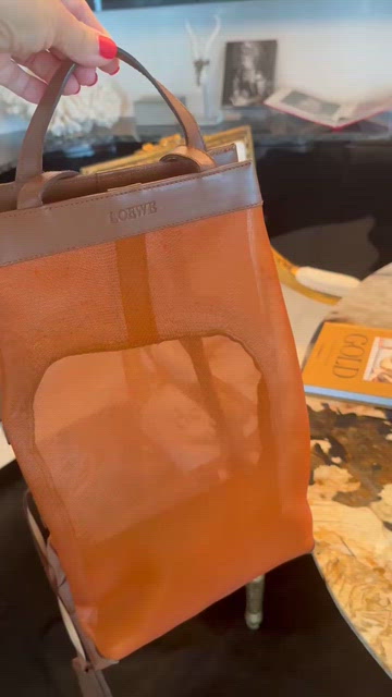 Loewe | Bags | Loewe Rust Mesh Backpack With Chestnut Pouch  display picture 3
