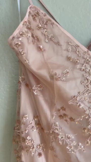 Blissful Blossoms Blush Pink Sequin Backless Maxi Dress