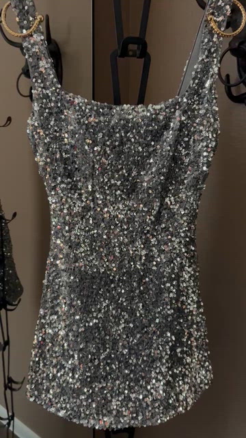 princess polly silver sequin dress Princess Polly sequin long sleeve dress. Worn once