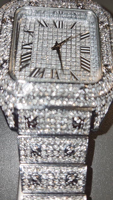 Iced Out VVS Square Roman Dial Gold | Stainless Steel Bust Down Watch (NWOT) Iced Out VVS Square Roman Dial Gold | Stainless Steel Bust  main image 4