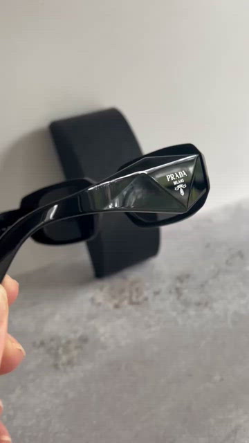 Prada PR 17WS 1AB5SO Runway Symbole Rectangular Sunglasses, Black/Dark Grey NWT Prada PR 17WS 1AB5SO Runway Symbole Rectangular Sunglasses  main image 3