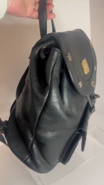 MCM | Bags | 29 Mcm Black Leather Studded Backpack | Poshmark